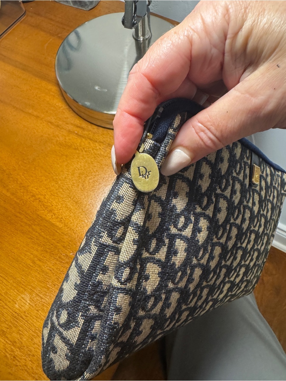 Christian Dior Navy Trotter Clutch - Picture 7 of 10